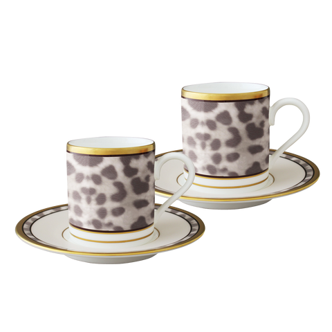 Snow Leopard Espresso cup and saucer (Set of 2)
