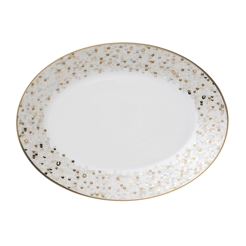 Spangles White Oval Platter 10 1/4"