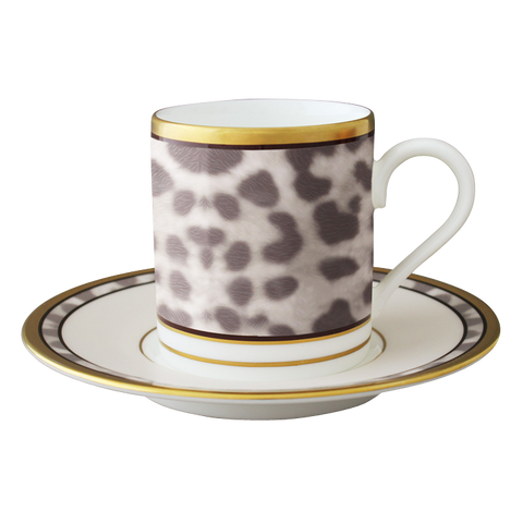 Snow Leopard Espresso cup and saucer (Set of 2)